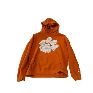 Clemson Paw Print Orange Hoodie Mens L